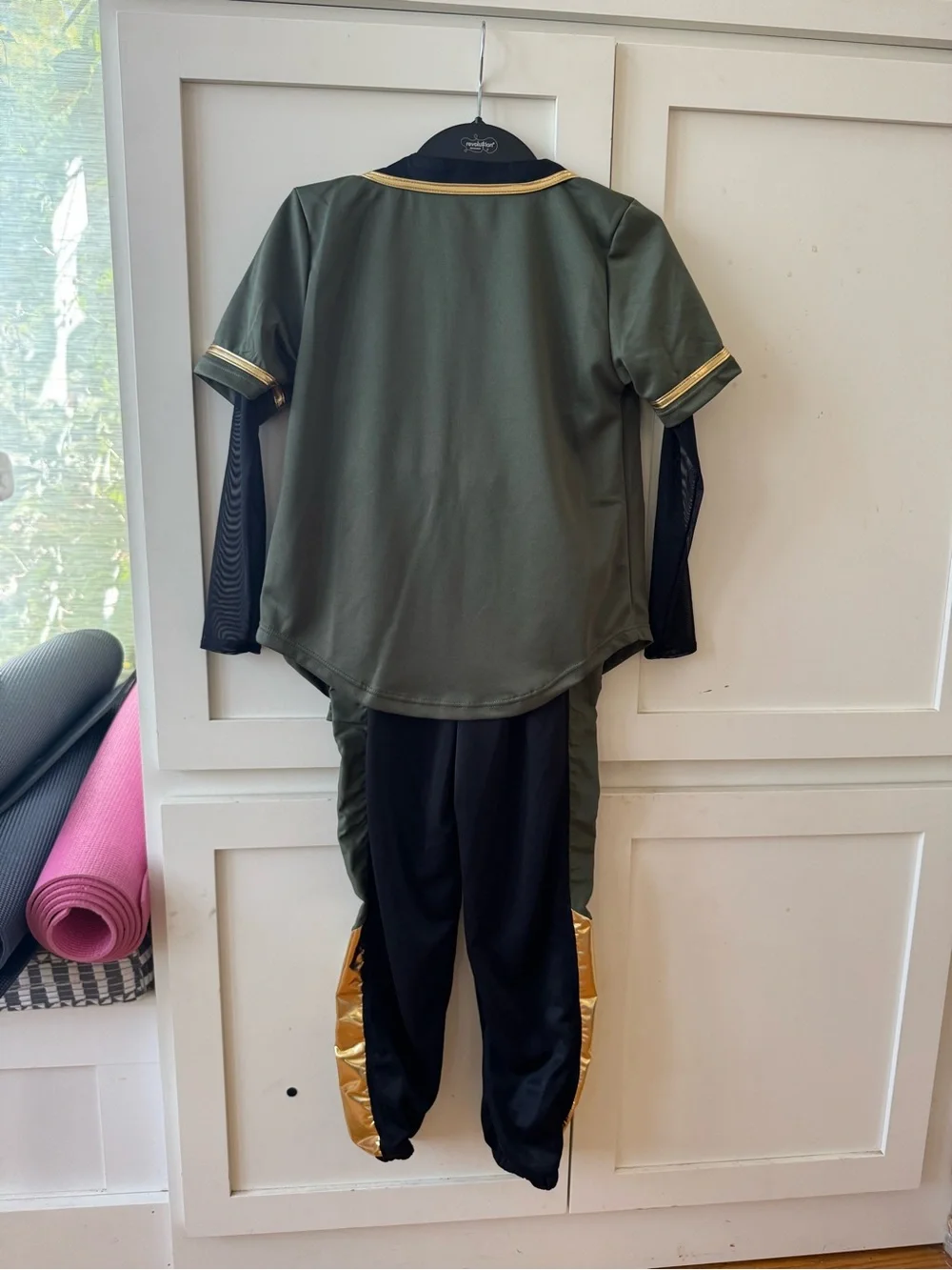 Weissman Olive & Black Hip-Hop Dance Costume with Gold Trim